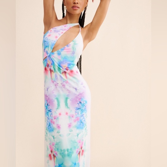 AFRM Suzanne Power Mesh Maxi Dress Size XL - Picture 3 of 11